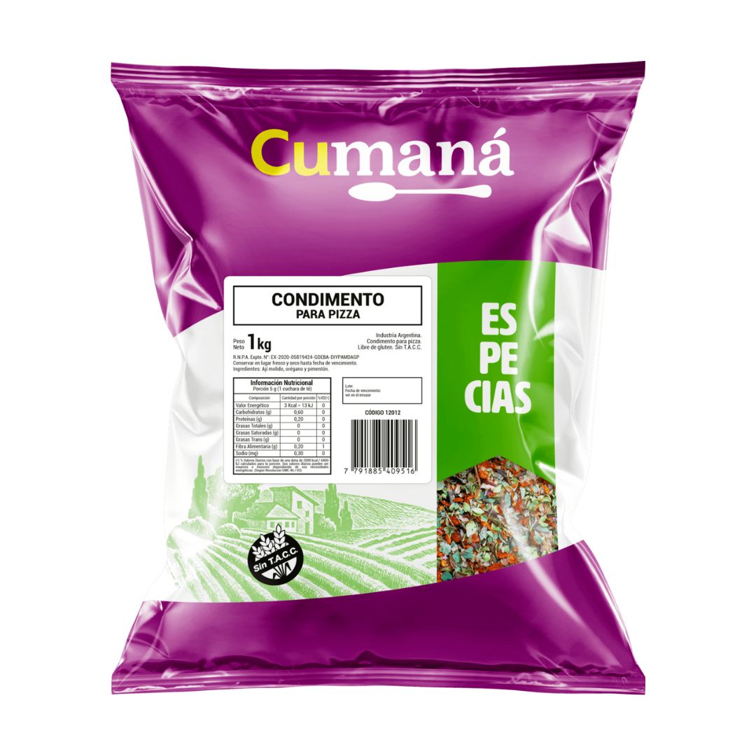 Condimento para pizza Cumana x 1 Kg.