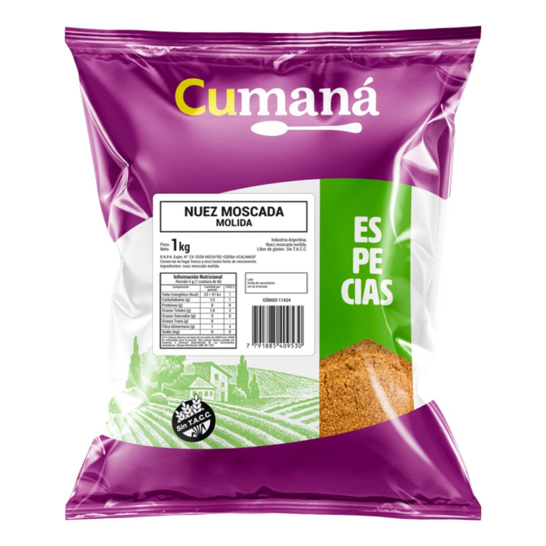 Nuez moscada molida Cumana x 1 Kg.