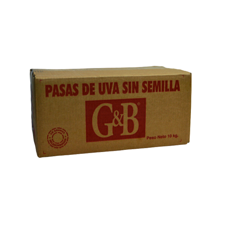 Pasas de uva sin semilla x 10 Kg.