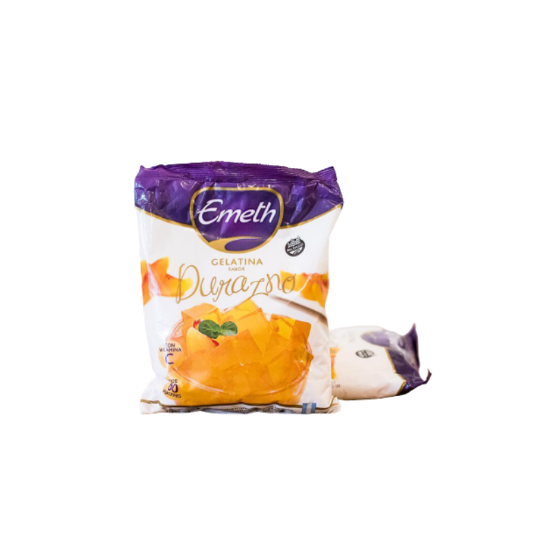 Gelatina de durazno Emeth x 500 Grs.