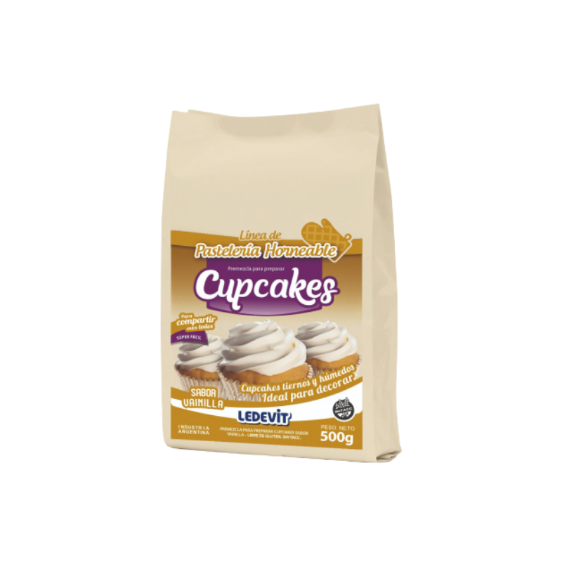 Premezcla para cupcakes vainilla Ledevit x 500 Grs.