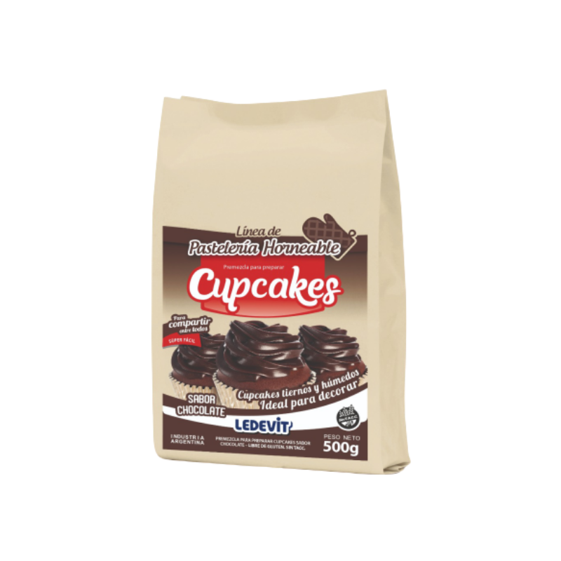 Premezcla para cupcakes chocolate Ledevit x 500 Grs.