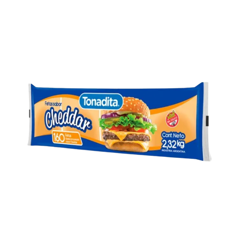 Queso cheddar Tonadita x 168 fetas.