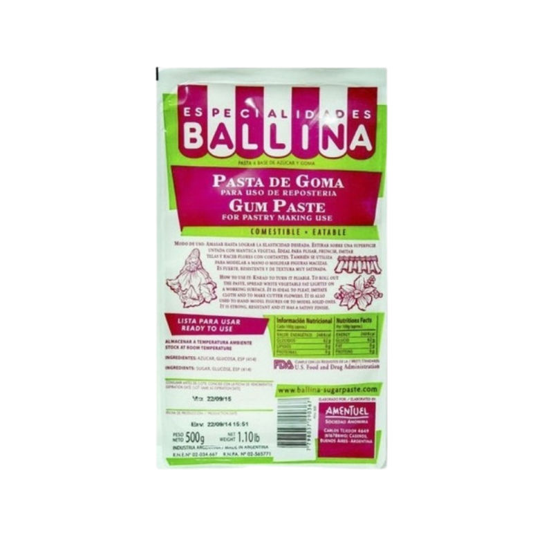 Pasta de goma ballina x 500 Grs.
