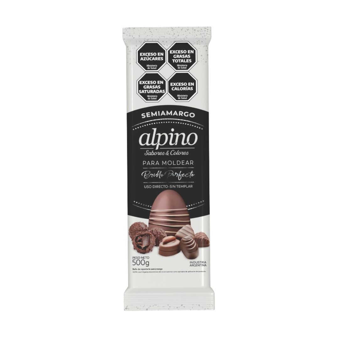Chocolate alpino en tableta Semi amargo x 500 Grs.