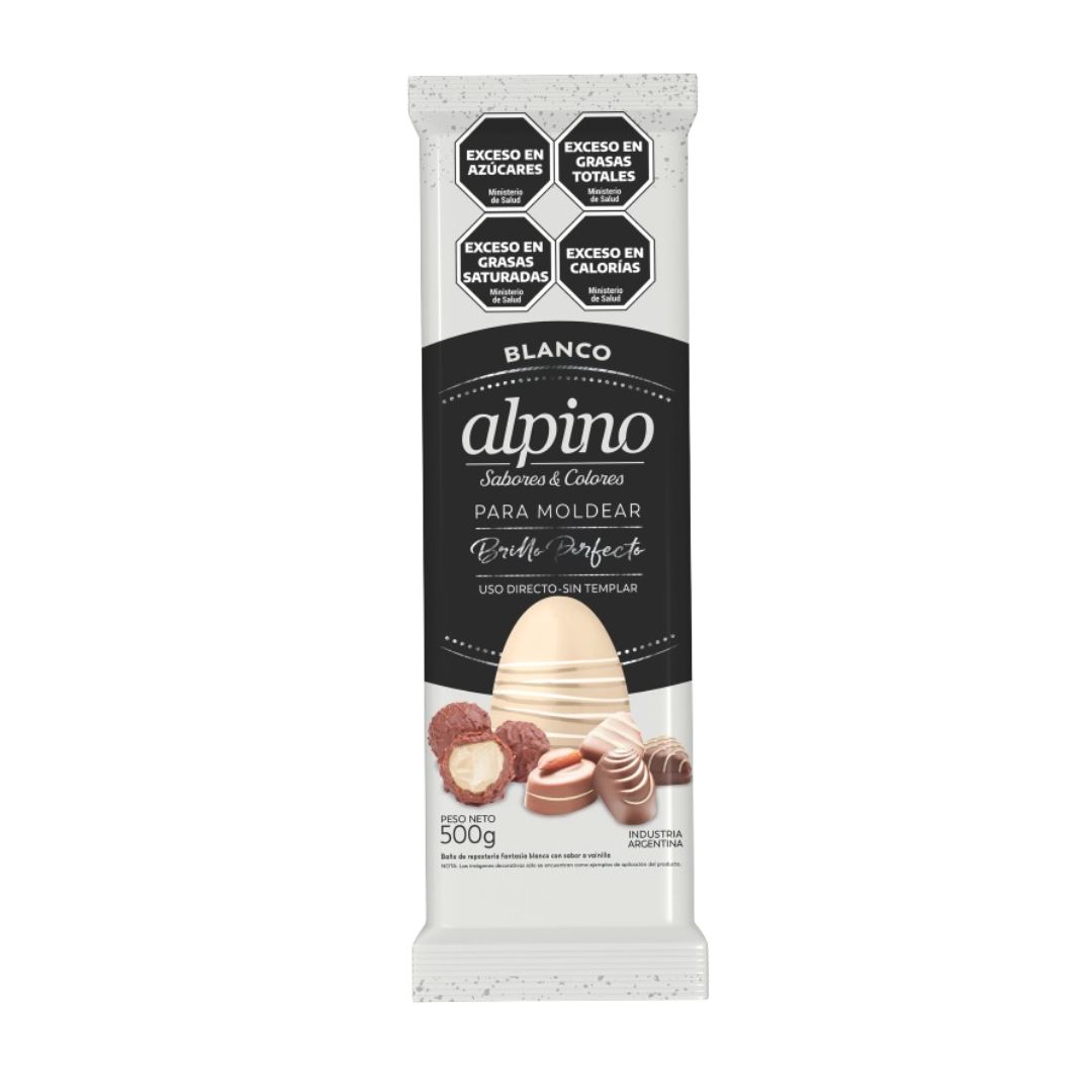 Chocolate Alpino en tableta blanco x 500 Grs.