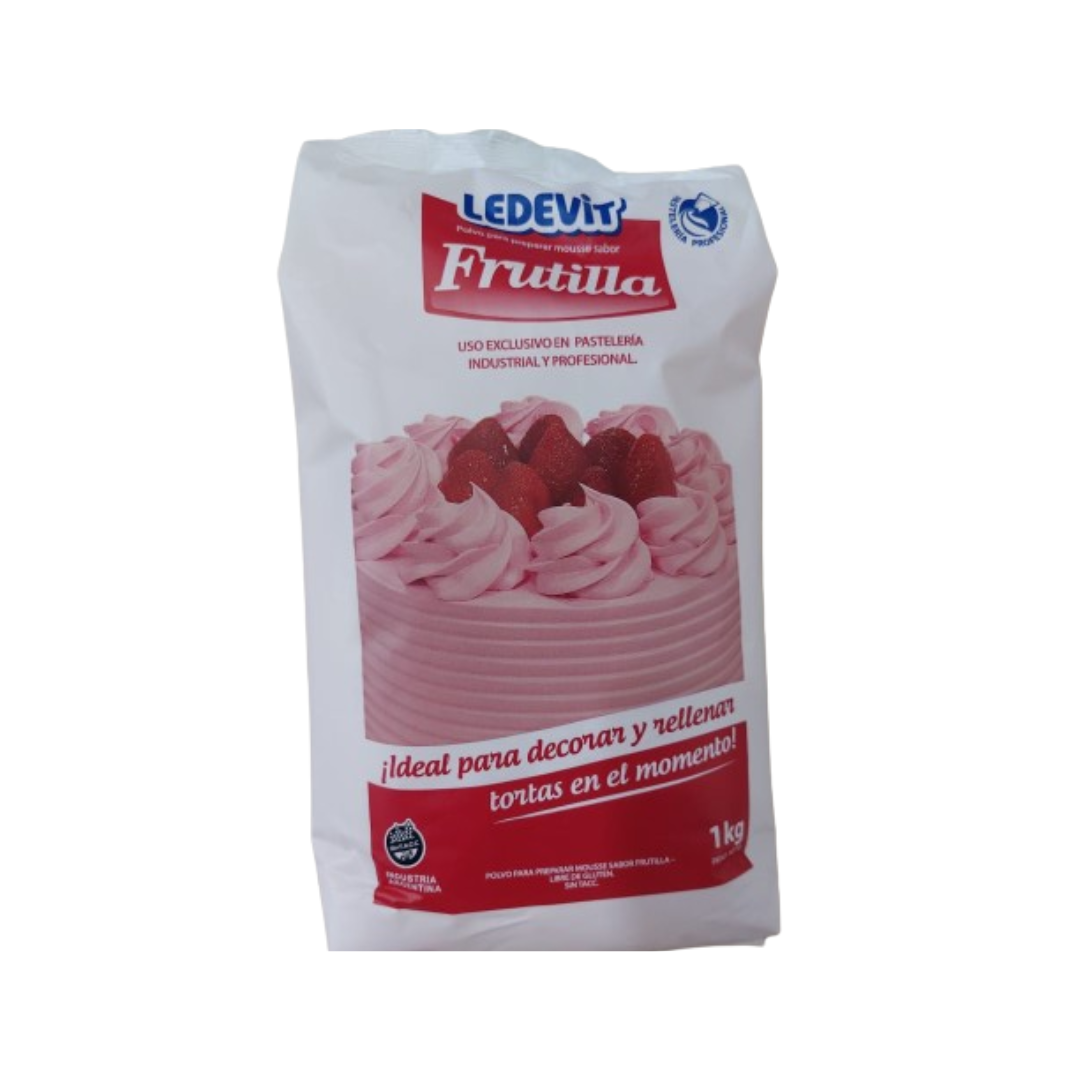Mousse de frutilla en polvo Ledevit x 1 Kg.