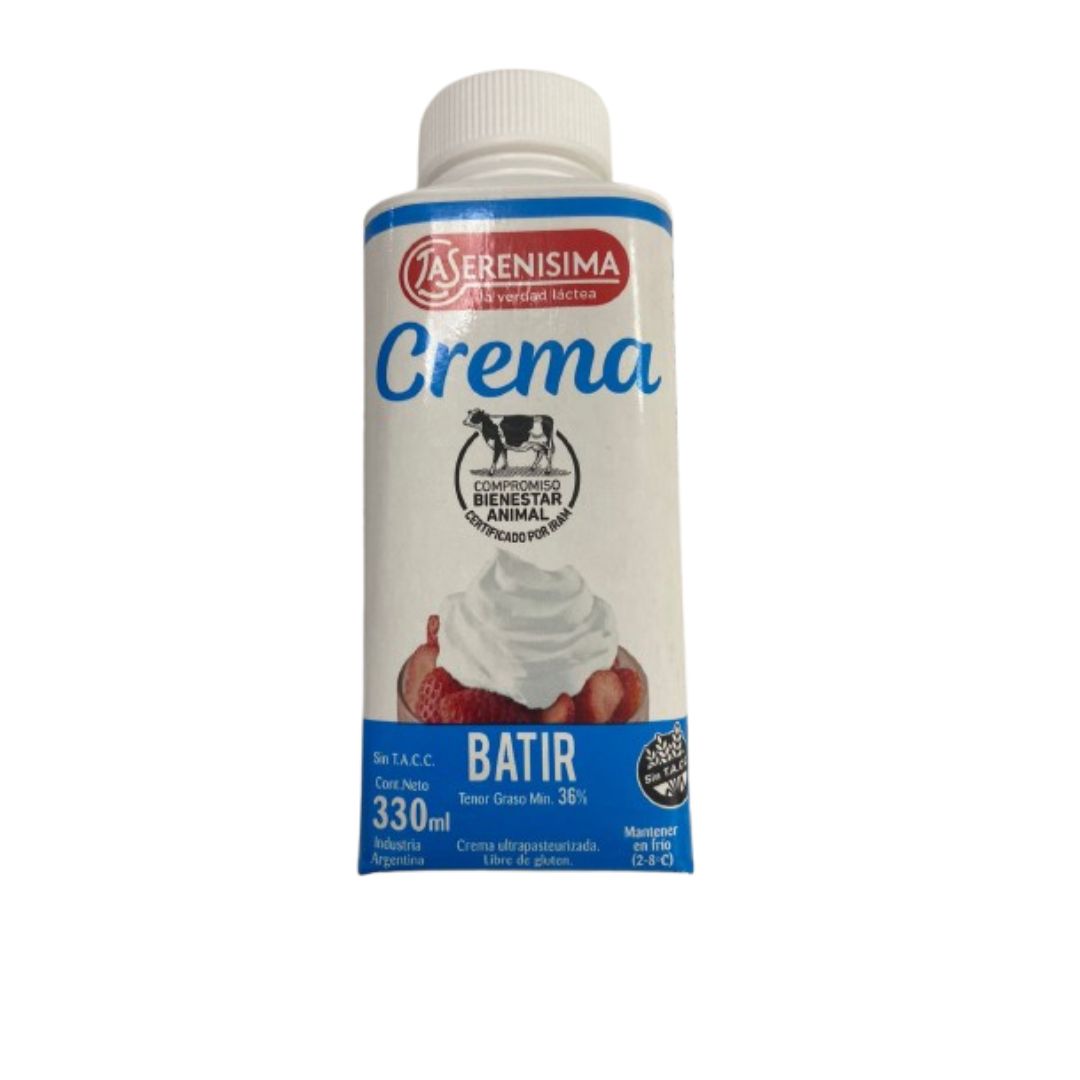 Crema de leche La Serenisima x 330 Cc.