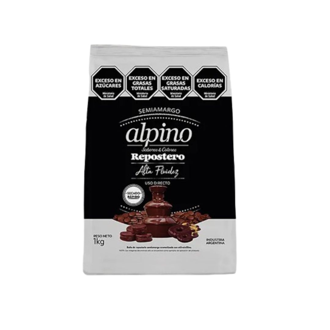 Chocolate Alpino repostero semi amargo x 1 Kg.