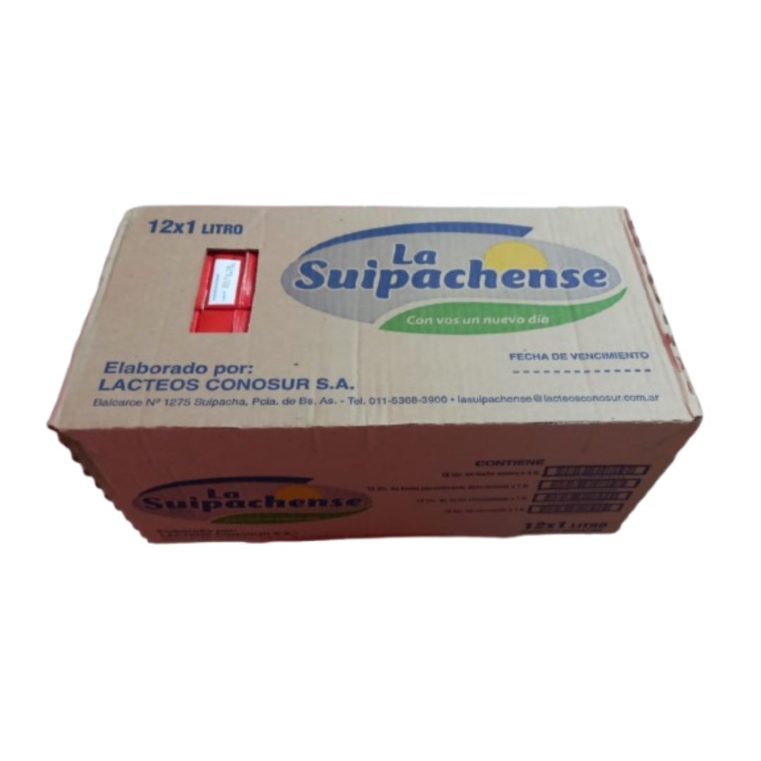 Leche entera La Suipachense x 12 Unid. de 1 Lts.