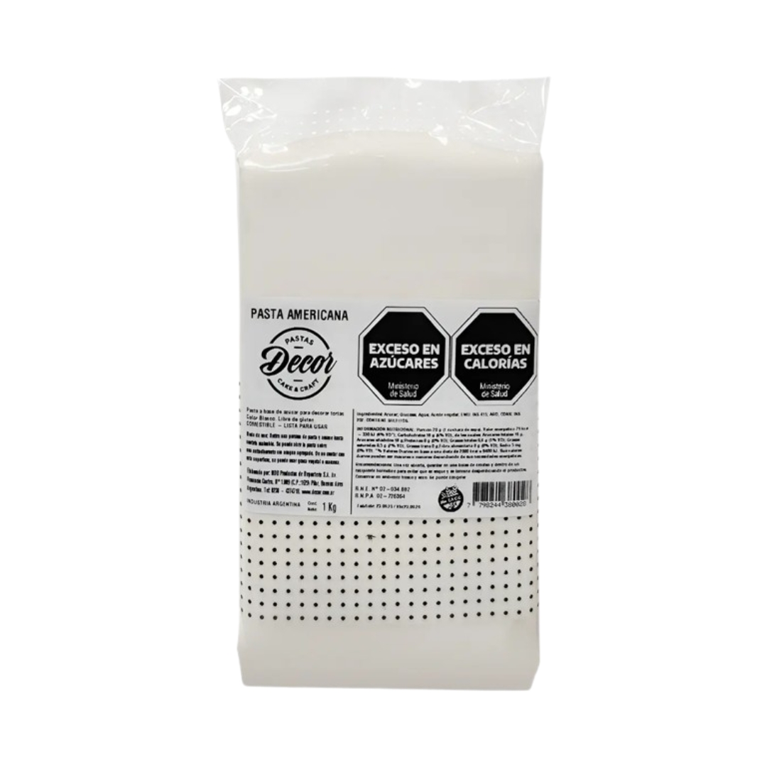Pasta cubre torta Decor blanca x 1 Kg.