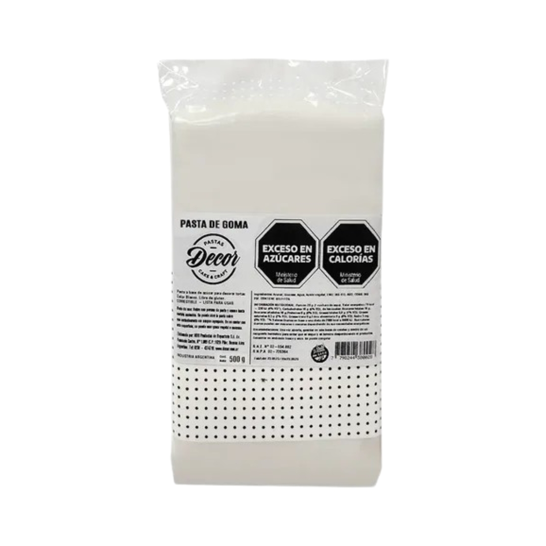 Pasta de goma blanca Decor x 500 Grs.