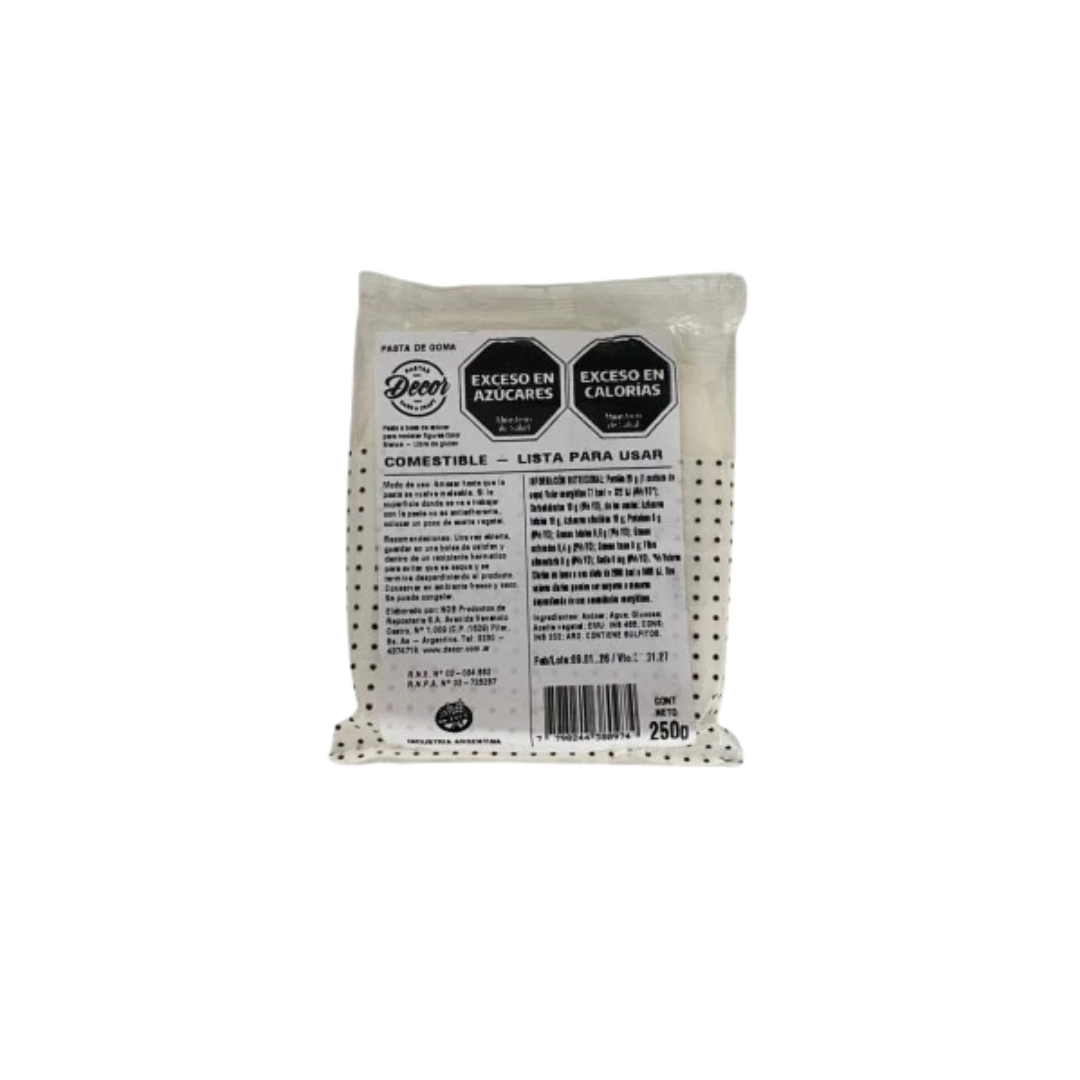Pasta de goma blanca Decor x 250 Grs.